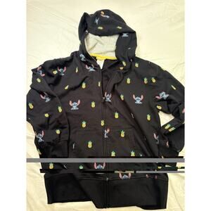 DISNEY Women's Stitch pineapple Full Zip Hoodie Sweatshirt Size L